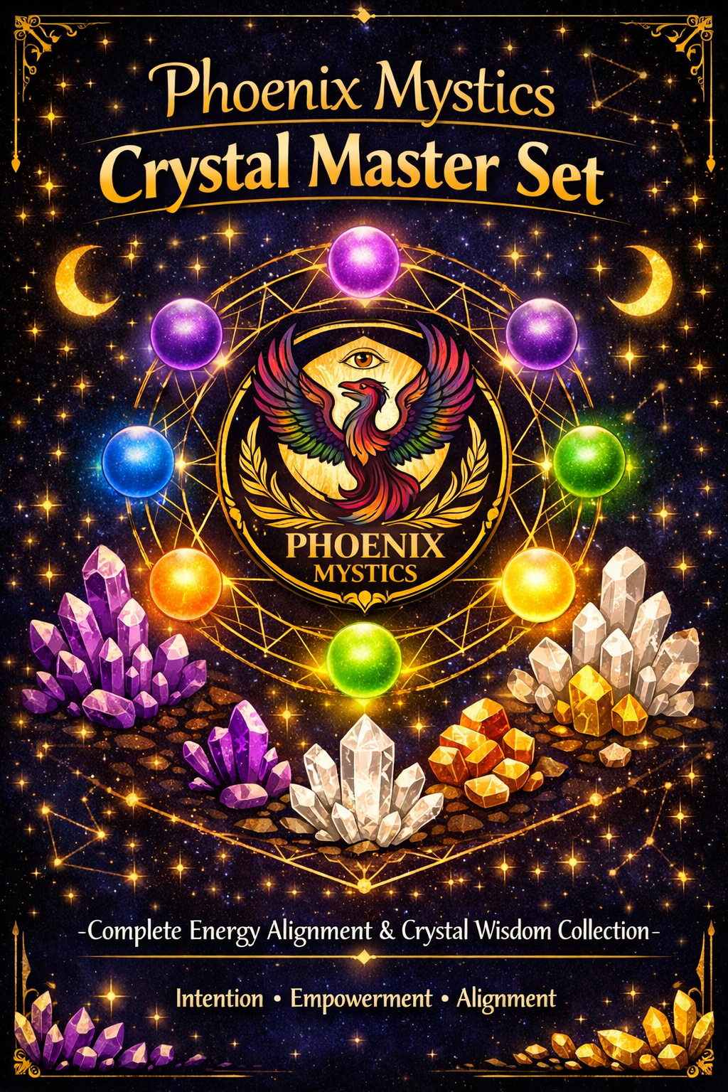 🪶 Phoenix Mystics Crystal Guide Collection