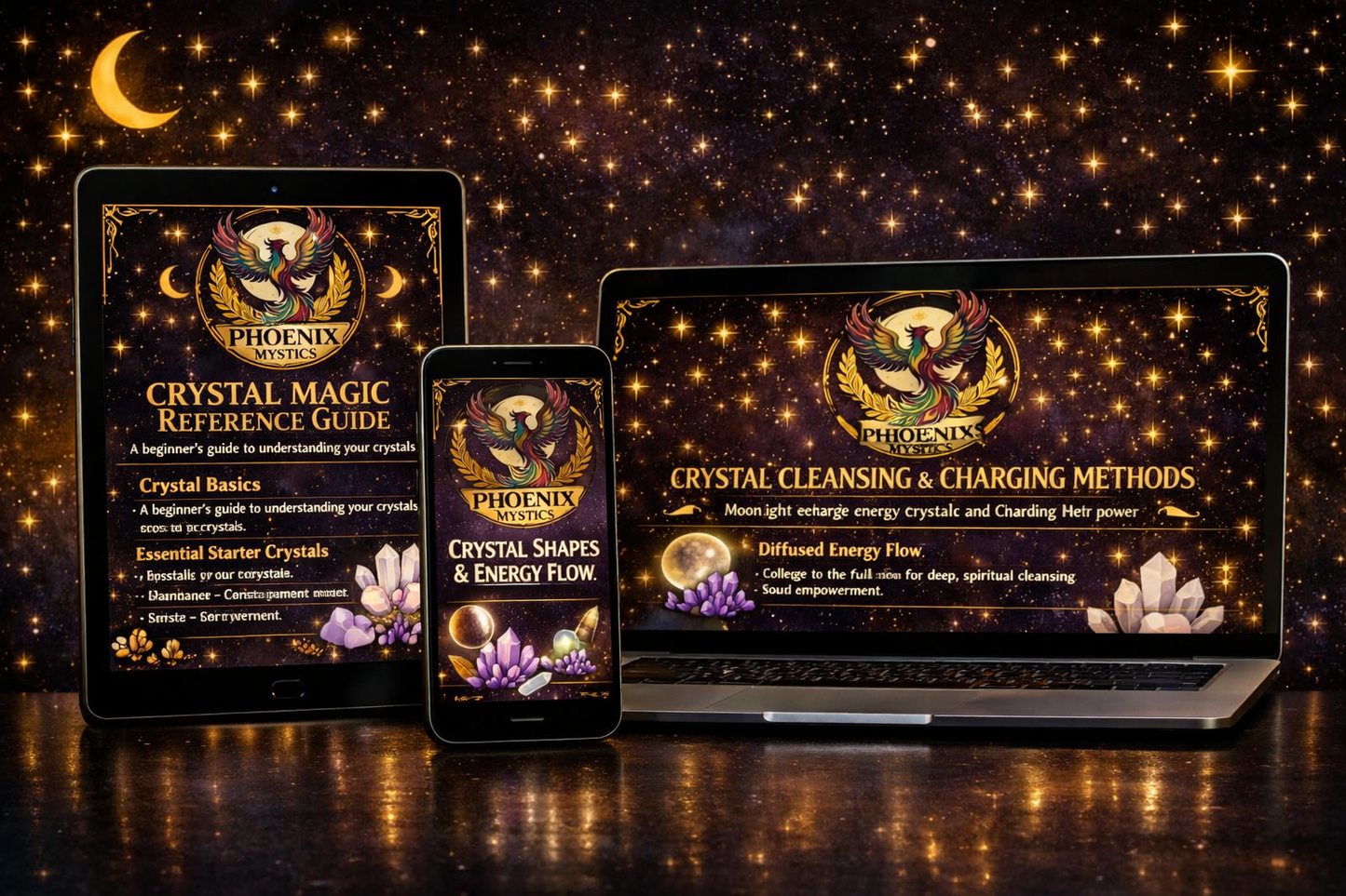 🪶 Phoenix Mystics Crystal Guide Collection