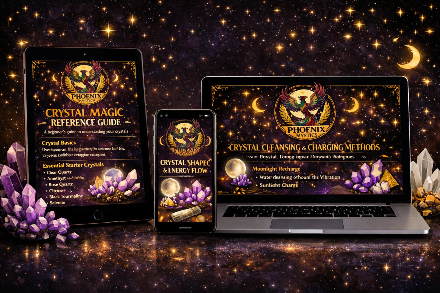 🪶 Phoenix Mystics Crystal Guide Collection