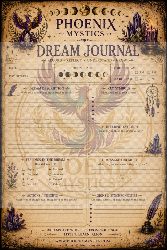 ⭐ Phoenix Mystics Dream Journal — Digital Download
